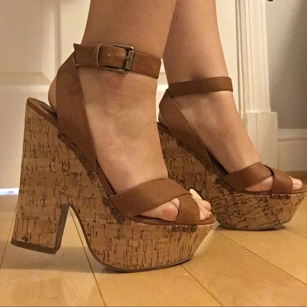 Forever 21 Tan Platform Heels